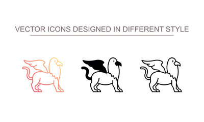 Griffin icon design with white background stock illustration