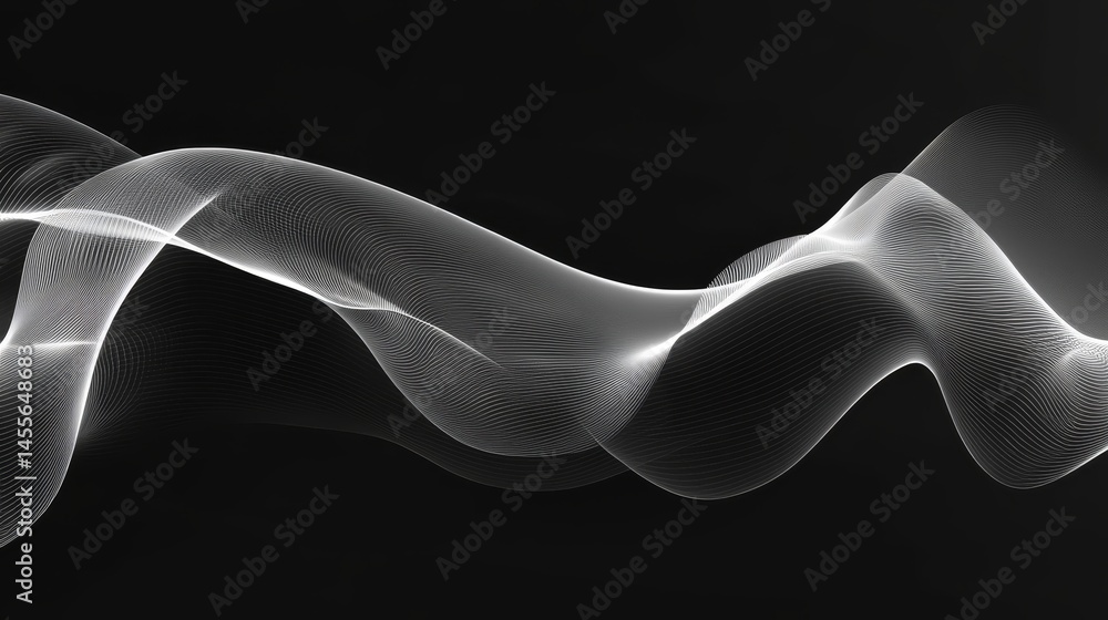 Poster colorful abstract wave design showcasing flowing patterns in vibrant hues against a dark background 