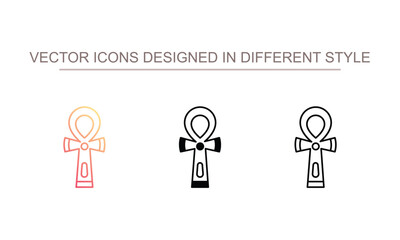 Egypt Ankh icon design with white background stock illustration