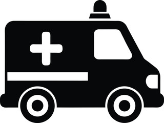 Black Silhouette of an ambulance