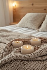 Soft warm bedroom candles