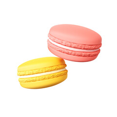 Colorful macaroons isolated on white background