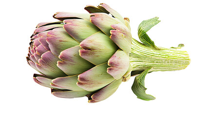 Fototapeta premium Artichoke Isolated in White background, Full size Vegetable