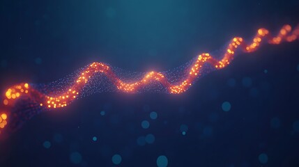 DNA complex spiral structure, 3d illustration of rotating DNA glowing molecule on blue background, Colored Genetic Code DNA Molecule Structure


