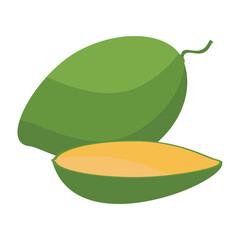  vector illustration of Asian tropical fruits