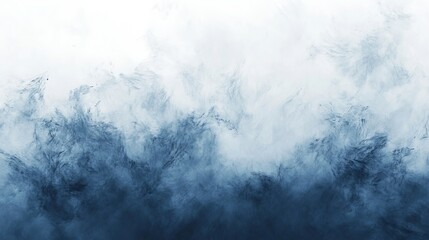 Abstract Depiction of Serene Blue Waves Merging With Soft Clouds in a Tranquil Horizon Setting at Twilight