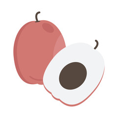  vector illustration of Asian tropical fruits