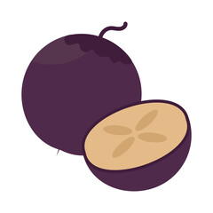  vector illustration of Asian tropical fruits