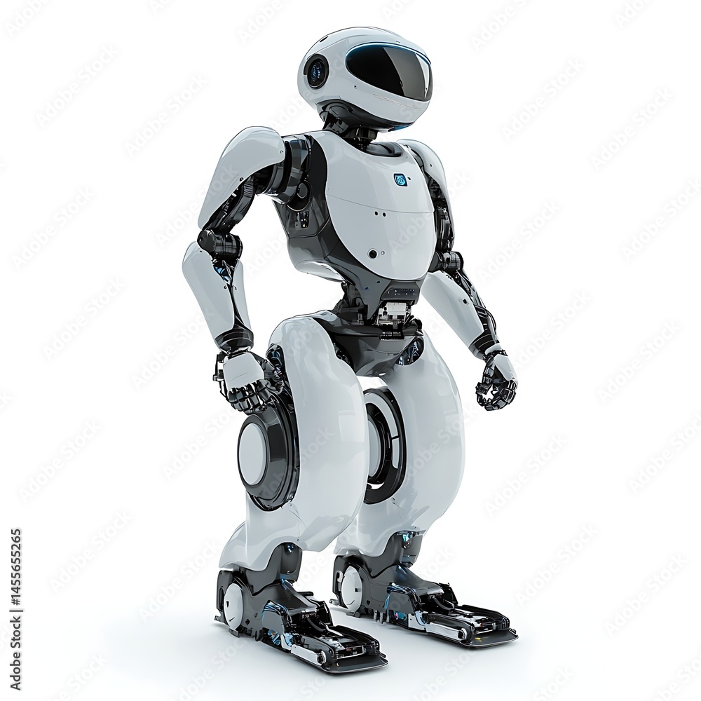Poster futuristic robot: a state-of-the-art robot with a sleek, futuristic design, showcasing advanced tech