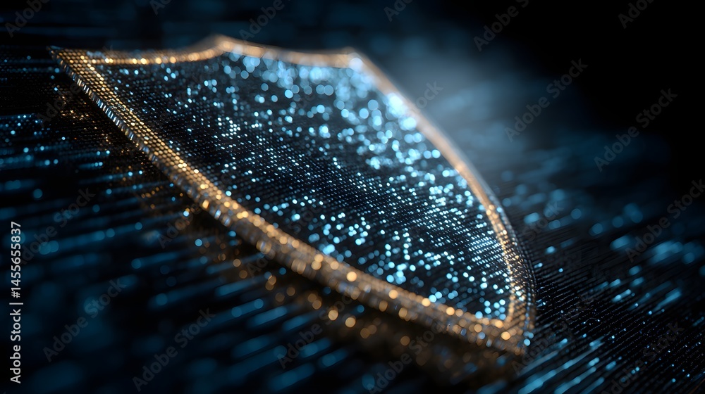Poster the future of digital security a comprehensive look at glowing shield concepts and cyber threat miti