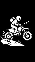 Motocross Rider Jumps Terrain