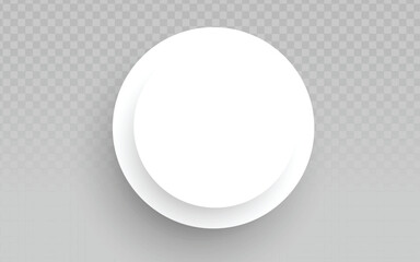 Realistic vector graphic of an empty round white plate from top view. Simple isolated object perfect for food, dining, kitchen, or restaurant themes, and as a clean graphic element.