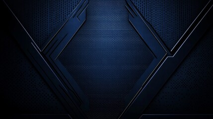 Obraz premium Modern Abstract Design Featuring Sleek Geometric Patterns in Shades of Dark Blue and Black, Evoking a Sense of Depth and Sophistication in a Contemporary Style