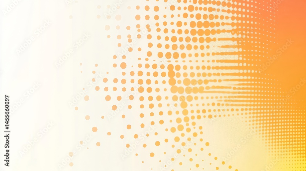 Poster bright and vibrant abstract pattern featuring dotted gradients in hues of yellow and white, showcasi
