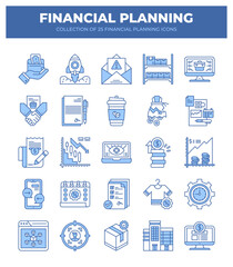 Financial Planning Icons. A Comprehensive Guide to Business Strategy