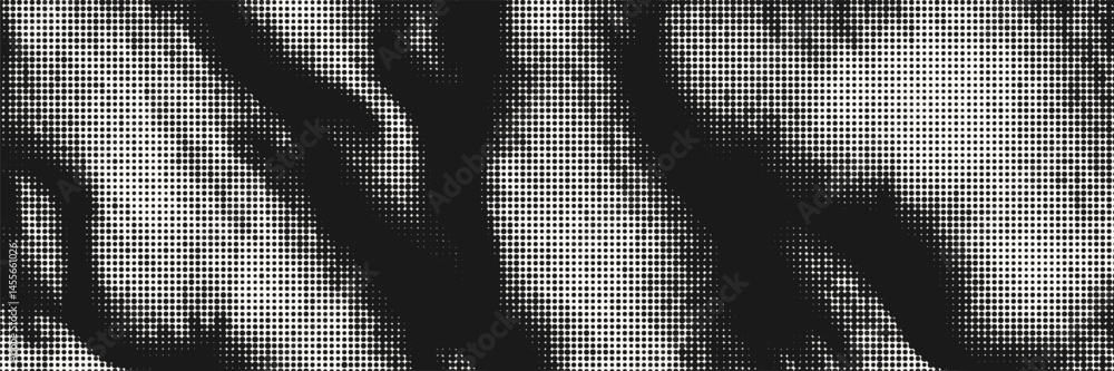 Poster halftone effect background with organic stone texture. gritty retro monochrome vector gradient.