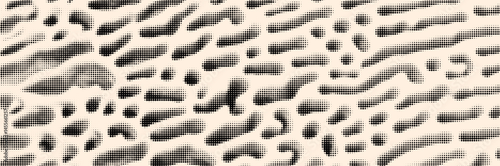 Poster halftone effect background with organic texture. gritty retro monochrome vector gradient.