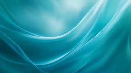 Fototapeta premium Soft Turquoise Waves Flow Gracefully Across a Smooth Surface, Creating a Tranquil and Serene Atmosphere in a Digital Artwork