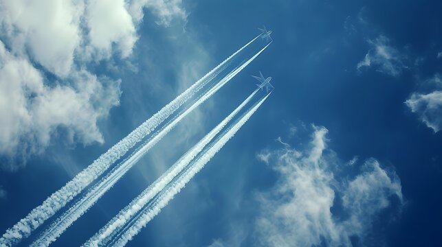 Skywriting Message: An airplane writing a message in the sky with white smoke trails. 
