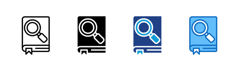 research, and learning. Book with a magnifying glass