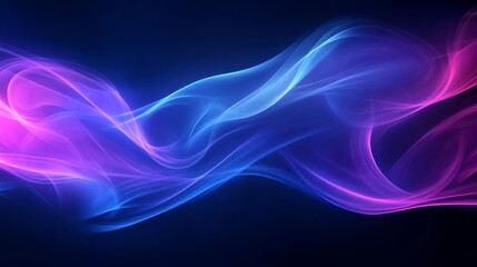 Fototapeta premium Colorful Abstract Waves Flow and Blend in a Dark Background, Creating a Mesmerizing Light Display That Captivates the Eye and Evokes a Sense of Movement and Energy