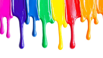 colorful paint dripping on transparent background PNG