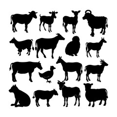 Animals Silhouette Vector Bundle – Dog, Cat, Horse, Bird & Elephant