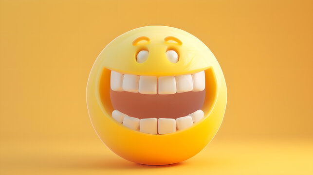 Vibrant Smiling Emoji on Yellow Background