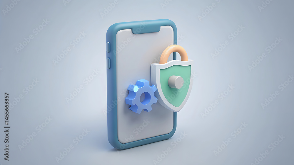 Poster smartphone with combination lock and shield for mobile data protection