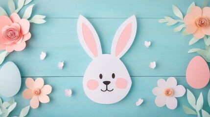 Obraz premium Creative DIY Easter Crafts with Glowing Paper Bunny Decor