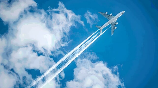 Skywriting Message: An airplane writing a message in the sky with white smoke trails. 
