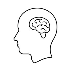 monoline head brain combo vector art silhouette