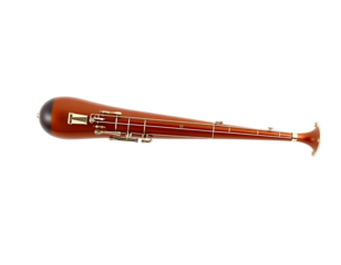 A beautifully crafted wooden bassoon with brass accents