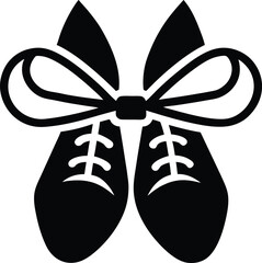 shoelaces tied in bow on white background  