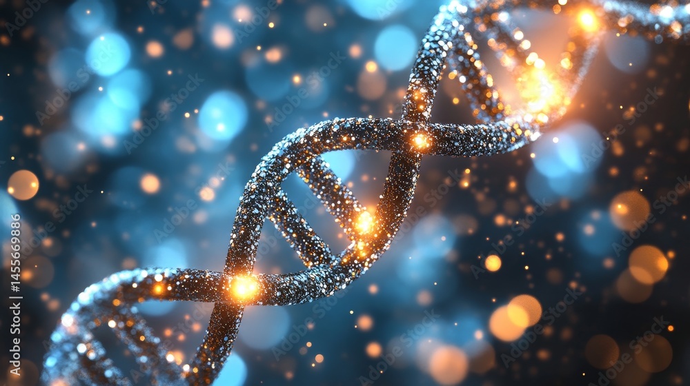 Aufkleber dna structure illuminated by soft light showcasing the intricate details of genetic material in a mi