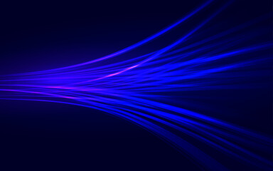 Abstract vector background with dynamic flowing blue and purple light lines. Digital or futuristic design perfect for technology, energy, speed, or data themes.