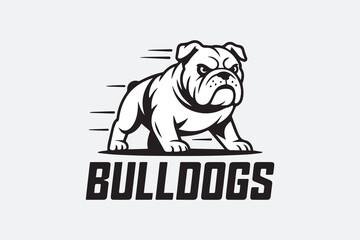 bulldog illustration silhouette vector
