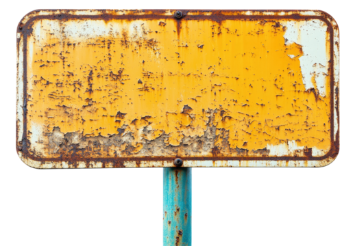 Rusty, weathered, blank sign