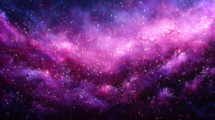 A canvas of vibrant purple, speckled with shimmering particles that danced like celestial fireflies against the inky backdrop, creating a mesmerizing and ethereal spectacle 