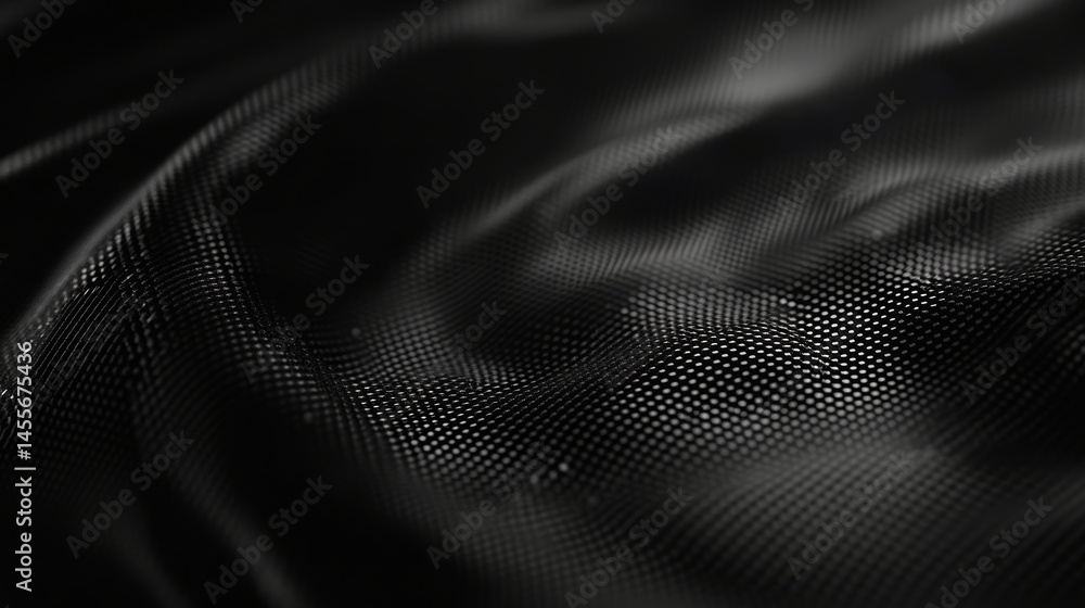 Poster digital waves flow gracefully across a dark background, showcasing intricate patterns and hypnotic m