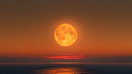 Supermoon Rising: A supermoon rising above the horizon, glowing brightly in the sky. 
