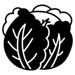 Purple Cabbage Black fIll Icon