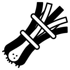 Scallions Black fIll Icon