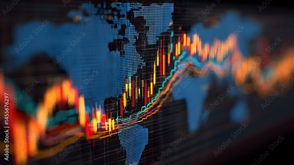 Poster illuminating global logistics concepts exploring international trade flows and supply chain dynamics