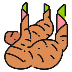 Galangal Filled line Icon