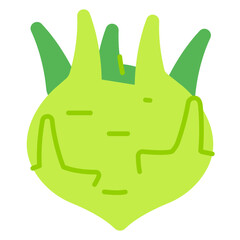 Kohlrabi Flat vector