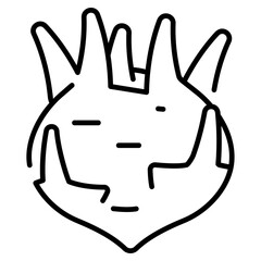 Obraz premium Kohlrabi Line Icon