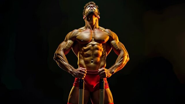 Muscles big, strength training, fitness goals. Muscle growth. Muscular endurance increases with practice. Regular workouts improve strength capacity. Healthy lifestyle enhances body performance.