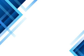 Blue geometric modern frame corner background vector illustration