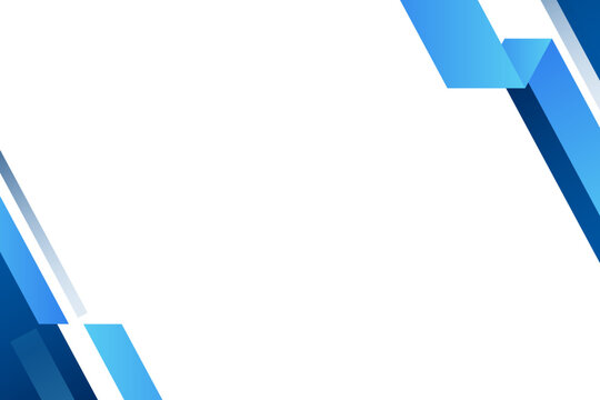 Blue geometric frame corner background vector illustration in folded style